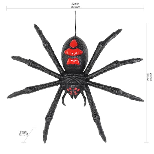 26" Animated Black Hanging Spider by Ashland®